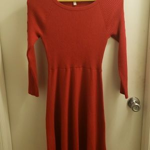 Red sweater dress